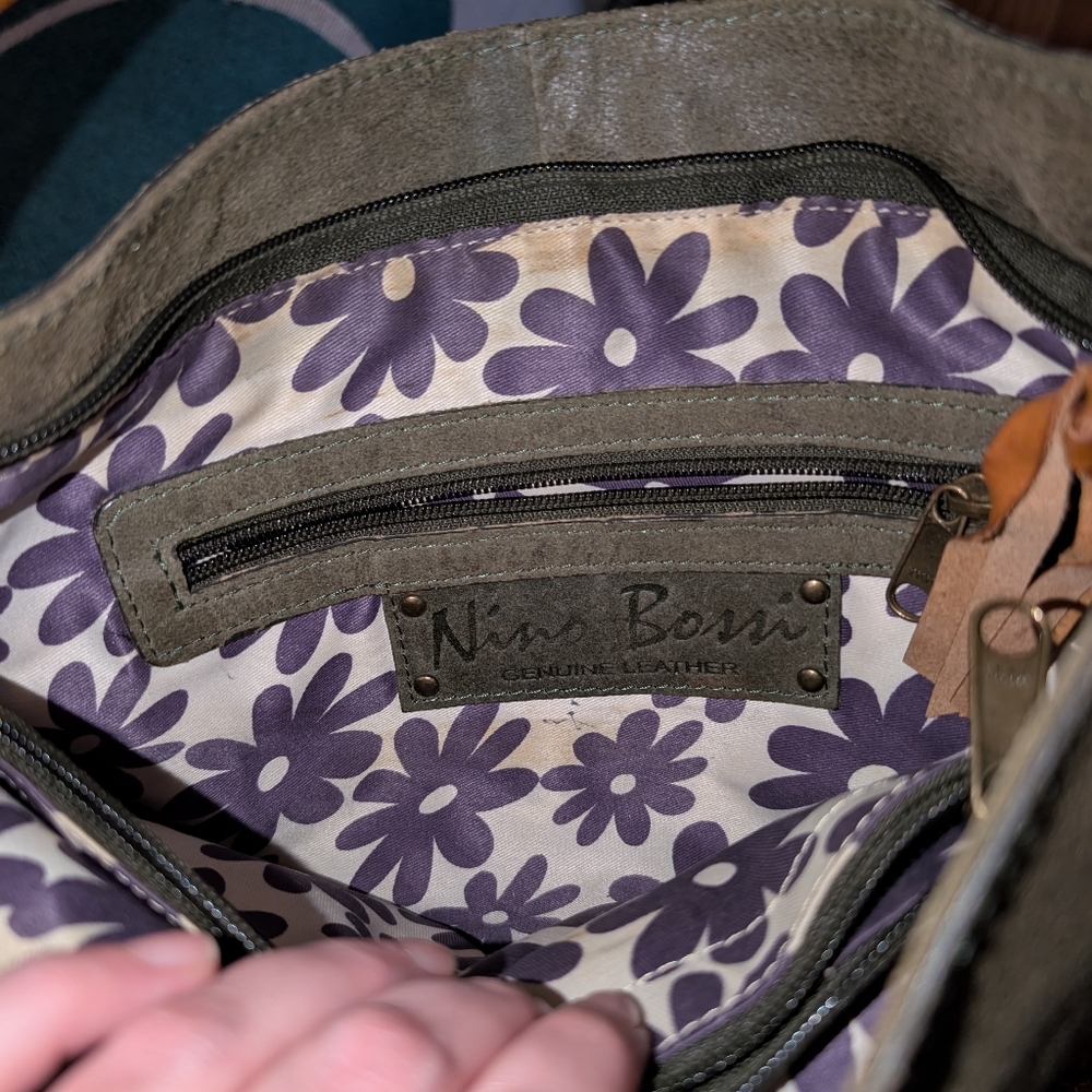 Nino BOSSI Olive and Tan Shoulder Bag - Picture 2 of 5